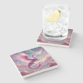 Roze draak stenen onderzetter (Zijkant)