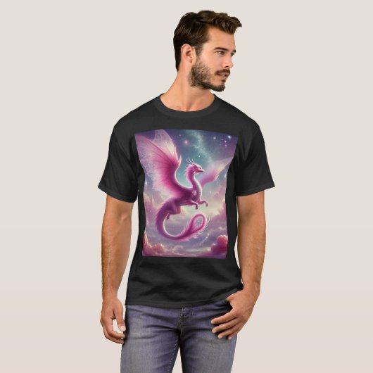 Roze draak t-shirt (Voorkant volledig)