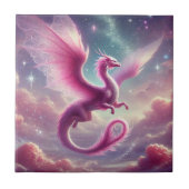 Roze draak tegeltje (Voorkant)
