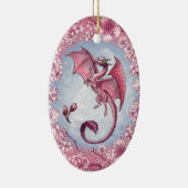 Roze draak van de Natuur van de lente Fantasy Art Keramisch Ornament (Rechts)