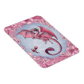 Roze draak van de Natuur van de lente Fantasy Art Magneet (Rechterzijde)
