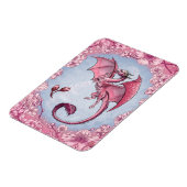 Roze draak van de Natuur van de lente Fantasy Art Magneet (Linkerzijde)