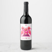 Roze draak wijn etiket (Voorkant)