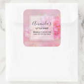  roze draden Stijlvolle fotobusiness Vierkante Sticker (Tas)