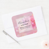  roze draden Stijlvolle fotobusiness Vierkante Sticker (Envelop)