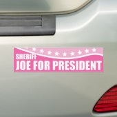 Roze Draft Sheriff Joe voor President Bumpersticker (Op auto)