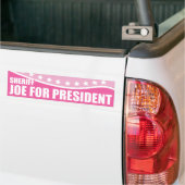 Roze Draft Sheriff Joe voor President Bumpersticker (Op Truck)