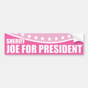 Roze Draft Sheriff Joe voor President Bumpersticker