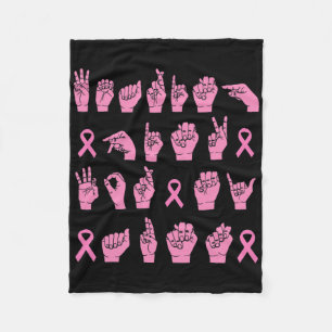 Roze dragen voor mijn tante Gebarentaal Borstkanke Fleece Deken