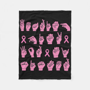 Roze dragen voor mijn zus Asl Borstkanker Onderste Fleece Deken
