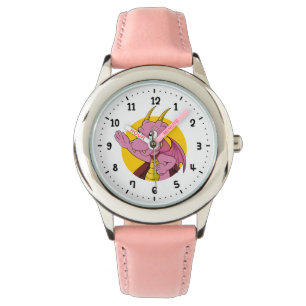 Roze dragon cartoon watch horloge