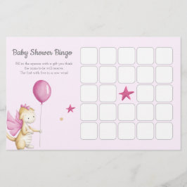 Roze dragon Girl Baby shower Bingo Game