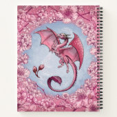 Roze "Dragon of Spring" Bloemen Fantasy Art Notitieboek (Achterkant)