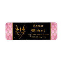 Roze Dragon Schalen Gouden Faux Glitter