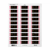 Roze Dragon Schalen Gouden Faux Glitter Etiket (Full Sheet)