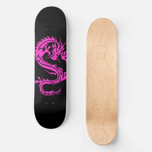 Roze dragon Skateboard Deck (Voorkant)