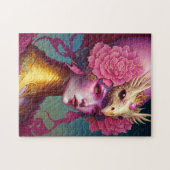 Roze dragon Skull Woman Fantasy Art Legpuzzel (Horizontaal)