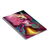 Roze dragon Skull Woman Fantasy Art Notitieboek (Rechterzijde)