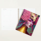 Roze dragon Skull Woman Fantasy Art Planner (Display)