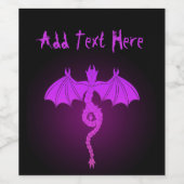 Roze dragon van Serpent Wijn Etiket (Enkel label)