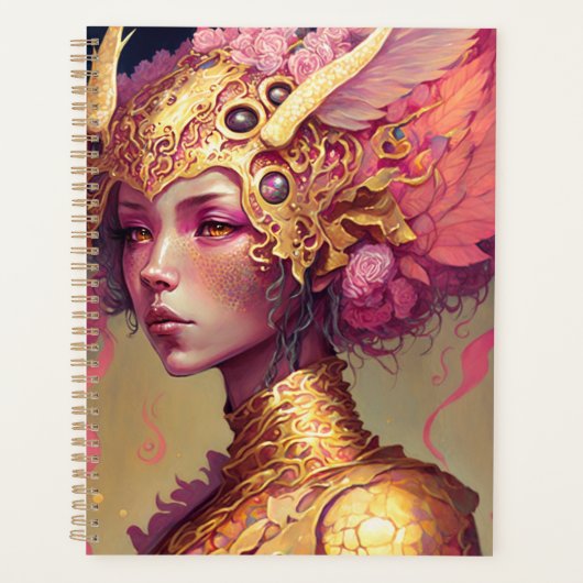 Roze dragon Woman Fantasy Art Planner (Voorkant)