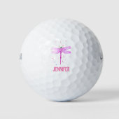 Roze dragonfly Cute Name golfballen (Voorkant)