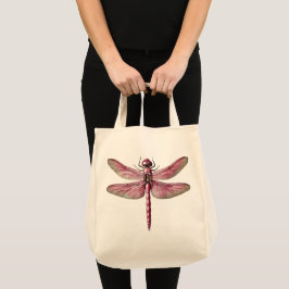 Roze Dragonfly Eco-vriendelijke Calico kruidenier Tote Bag