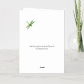 Roze Dragonfly Gepersonaliseerde Folie Kaart op za (Achterkant)