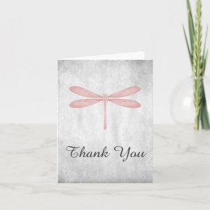 Roze Dragonfly Hartelijk dank Bedankkaart