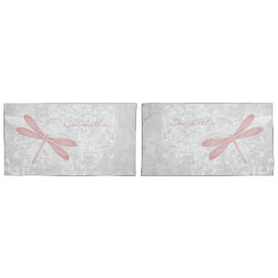 Roze Dragonfly - Hoesje met persoonlijke piloot Kussensloop