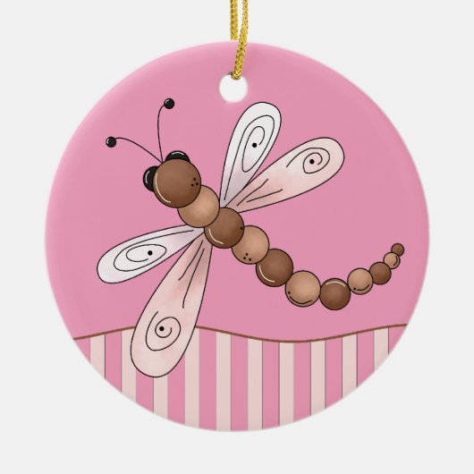 Roze Dragonfly Ornament (Voorkant)