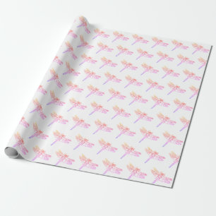 Roze dragonfly pasta Kinder crème babymeisje Cadeaupapier