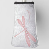 Roze Dragonfly Persoonlijk Golfhoofd Hoesje Golfheadcover (Draai 90)