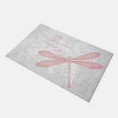 Roze Dragonfly Persoonlijke deurmat (Schuin)