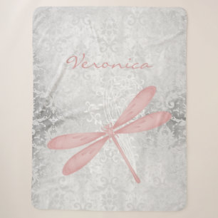 Roze Dragonfly Persoonlijke Sherpa Blanket Deken