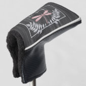 Roze Dragonfly Rustic Golf Head Hoesje Golfheadcover (3/4 voorkant)