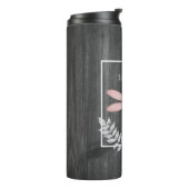 Roze Dragonfly Rustic Personalized Thermal Tumbler Thermosbeker (Gedraaid links)