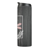 Roze Dragonfly Rustic Personalized Thermal Tumbler Thermosbeker (Geroteerd rechts)