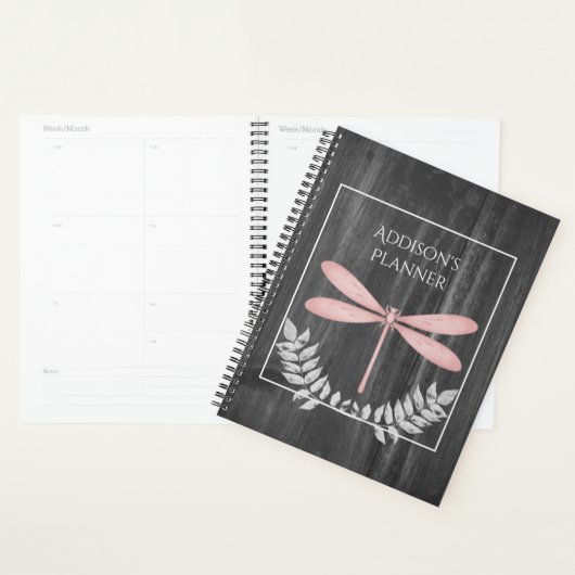 Roze Dragonfly Rustic Planner (Display)