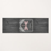 Roze Dragonfly Rustic Yoga Mat (Voorkant (horizontaal))