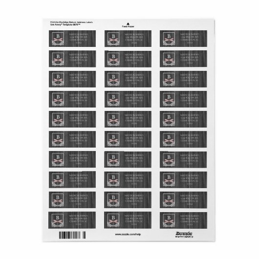 Roze Dragonfly Rustisch label (Full Sheet)