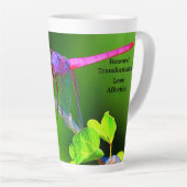 Roze Dragonfly Spirit vertrekt latte Mok (Rechterhoek)
