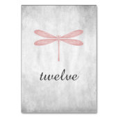 Roze Dragonfly-tabelnummer Kaart (Achterkant)