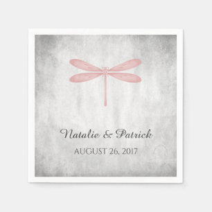 Roze Dragonfly Weddenpapier servetten