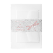 Roze Dragonfly Wedding Invite Belly Band Uitnodigingen Wikkel (Voorkant Voorbeeld)