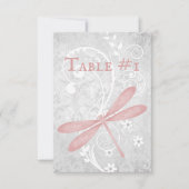Roze Dragonfly Weduwentabel Kaart (Voorkant)
