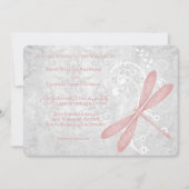 Roze Dragonfly Weduwuitnodiging Kaart (Voorkant)
