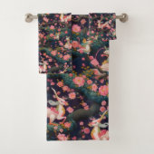 Roze dragons en Cherry Blossom Bad Handdoek (Insitu)