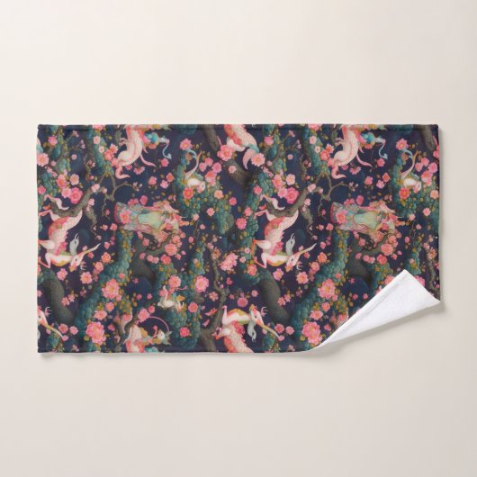 Roze dragons en Cherry Blossom Bad Handdoek (Handdoek)