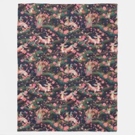 Roze dragons en Cherry Blossom Fleece Deken